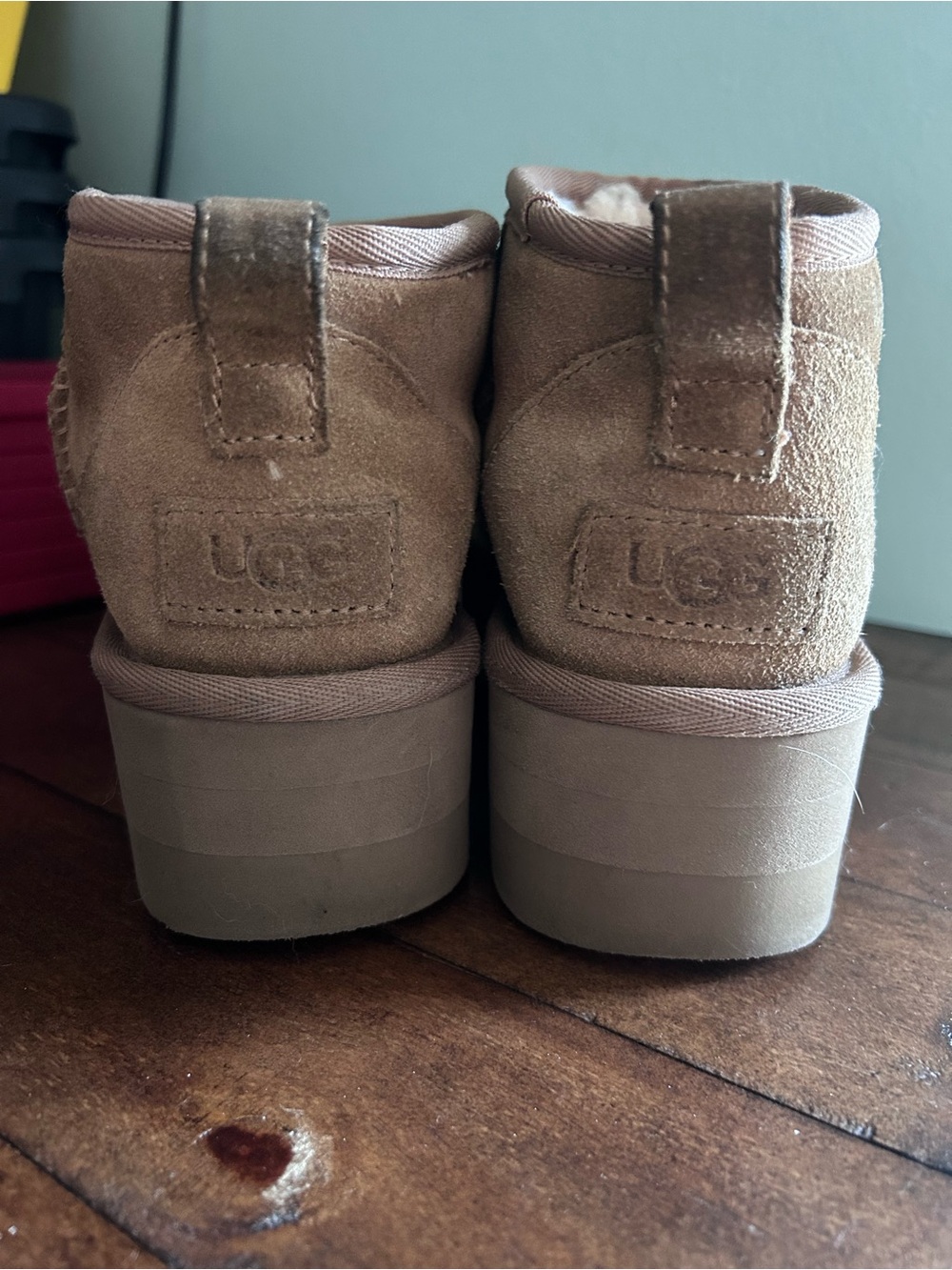 UGG Women's Short Suede Ankle Booties in Chestnut Tan